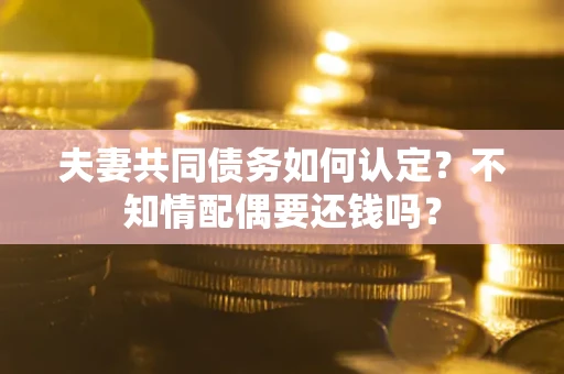北京夫妻共同债务如何认定？不知情配偶要还钱吗？